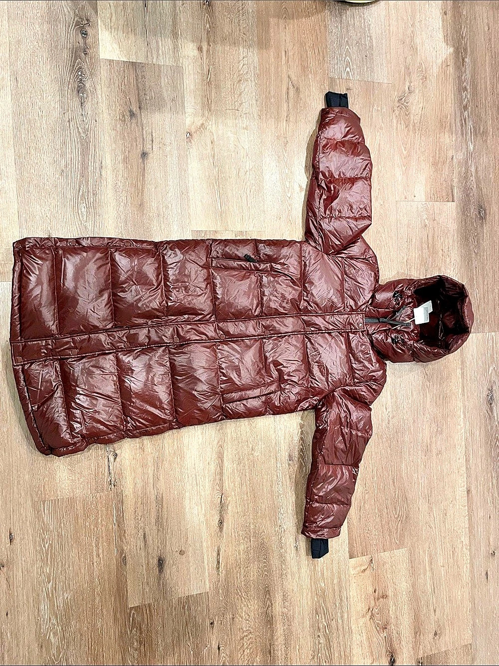 Quince Responsible Down Long Puffer Jacket Burgundy Small